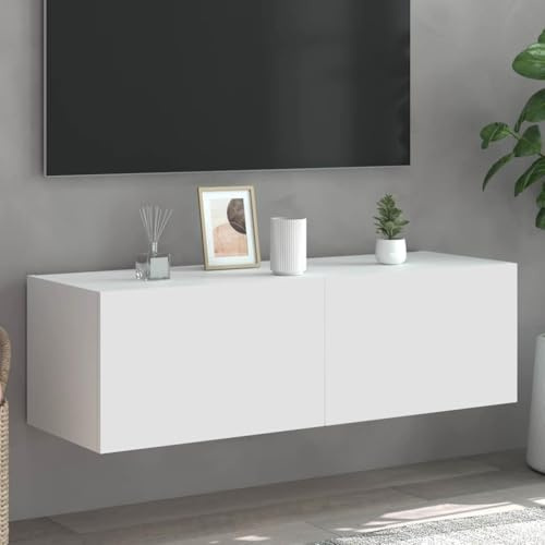Generico Mobile TV a Parete con Luci LED Bianco 100x35x31 cm,Mobili TV-837295