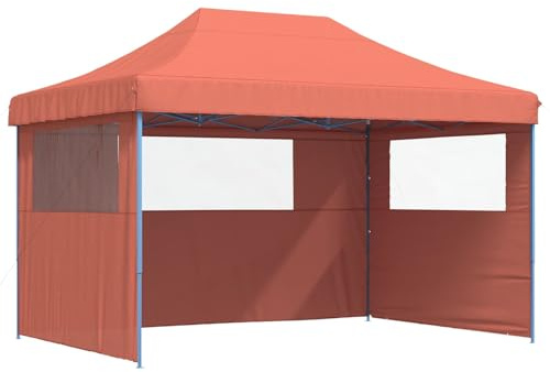 vidaXL Tenda Party Terracotta 279 x 410 x 315 cm Tessuto Oxford, Tendone per Giardino e terrazza, rifugio per Eventi, Gazebo all'aperto Portatile, Tenda Resistente ai Raggi UV, Montaggio Veloce, Resi