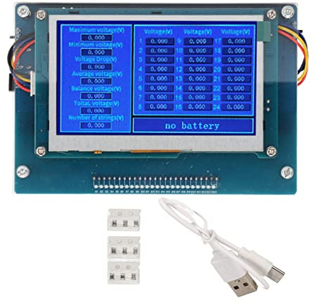 Precisione di misurazione 003 V - Intervallo di tensione da 2 V a 4,5 V - Tester per batterie al litio da 1 a 24 S con scheda di espansione e guscio acrilico - Supporto display (Senza scheda di