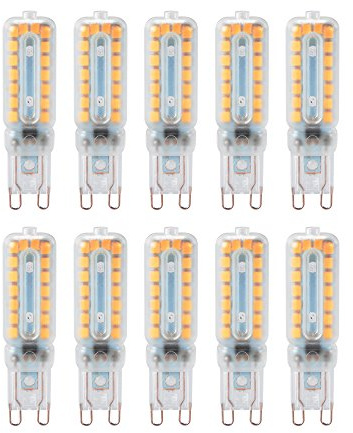 10PCS G9 Bi-Pin Base LED Light Bulb 2835 SMD, 12W Halogen Replacement Bulb, AC220V-240V Dimmable Energy-Saving Lamp Warm White