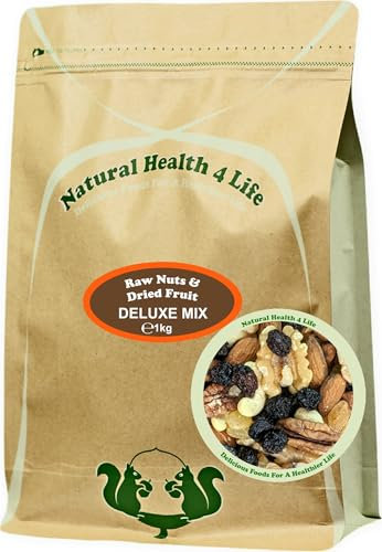 Natural Health 4 Life Snack Nut Fruit Mixed Fruit and Nut (Walnuts, Almonds, Cashews, Pecans, Flame Raisins, Golden Raisins) 1 kg in Resealable Pouch (1 Pouch)