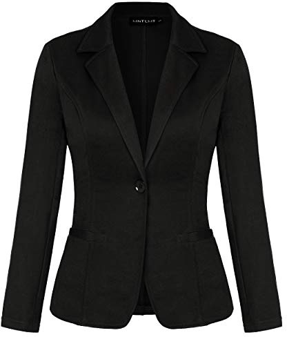MINTLIMIT Women Clothing RS Womens Casual Basic Work Office Cardigan Tuxedo Blazer Jacket Open Front(Black,Size L)