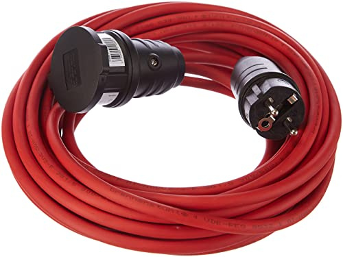 Brennenstuhl BREMAXX® Verlängerungskabel (10m Kabel in rot, für kurzfristige Verwendung im Außenbereich IP44, Netzkabel kann bis -35°C eingesetzt Werden, Öl- und UV-beständig)