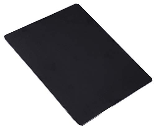 MengH-SHOP Musmatta i metall tunn hård musmatta dubbelsidig vattentät musmatta för bärbar dator, dator och PC 220 x 180 x 2 mm (svart)