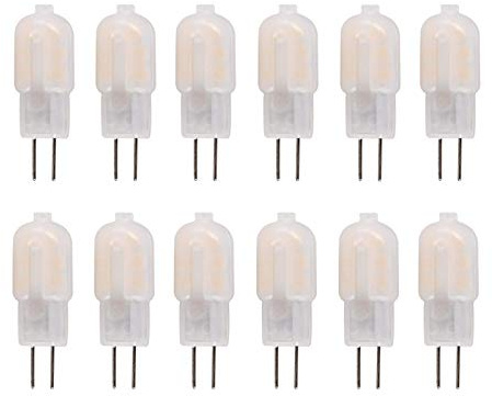CTKcom G4 LED 1.5W Light Bulbs G4 1.5 Watt(Equivalent to 20W Halogen Bulb Replacement) 12V JC T3 G4 Bi Pin Bulb for Landscape Ceiling Puck Lighting,Frosted PC Lampshade,12 Pack (Warm White,3000K)