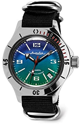 Vostok Amphibia 120848 Automatik-Armbanduhr mit Selbstaufzug, Schwarz, Taucher