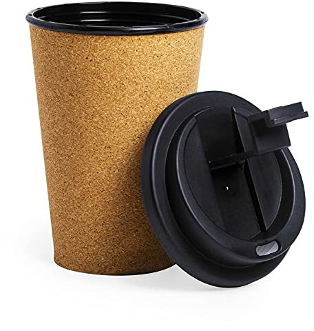 Begoon Mug Liège – 350 ml – Tasse liège avec couvercle – Écologique – Cadeau (Lot de x2)