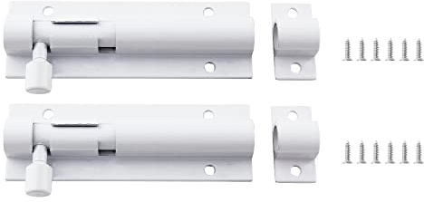 Cionyce 2 cierres de perno de barril resistentes, cerradura deslizante de aleación de aluminio de 3 pulgadas, pestillo de barril blanco para puerta de seguridad, pestillos de puerta de garaje,