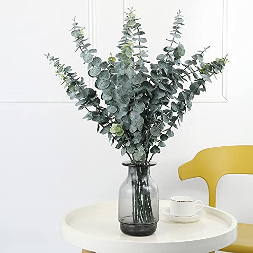 3 Froks Künstliche Pflanze, Hochzeit Blumen Home Blumenarrangement Ornament Eukalyptus Geld Blätter Interieur Blumenstrauß (Farbe: Dunkelgrün) (Grün)