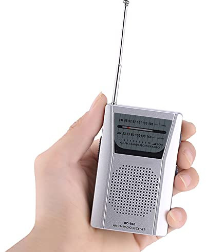 SYH&AQYE Radios Portables à Ondes Courtes, Mini Radio Universelle Portable FM/AM Récepteur Mondial Haut Parleur Argenté, avec Prise pour Écouteurs Standard