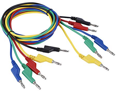Bananenstecker-Kabel, 5 Stück, 1 M, 4 Mm Bananen-auf-Bananen-Stecker, Kupfer-Testkabel, Multimeter, Doppelt, Federklemmen