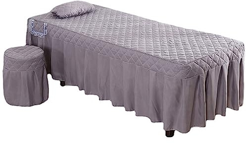 Highdi Bezug für Massageliege mit Loch, Waschbare Beauty Bettbezug Elastisches Massagetische Bezug Weiches Atmungsaktiv Massagebett für Spas, Salons und Therapeuten (80x190,grau)