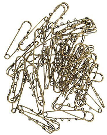 Sicherheitsnadel aus Legierung, Braun, 50 Stück, Selbstgemacht