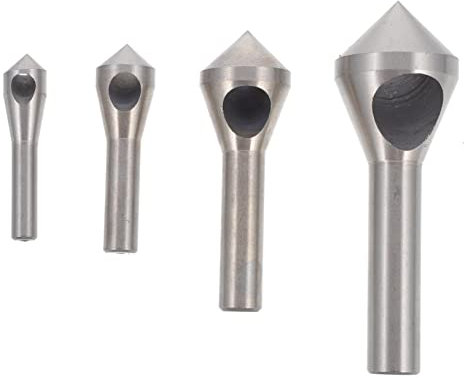 jojofuny 4stücke Senkbohrer-set mit Senkkopfbohrer und Anfaswerkzeug für Metall Holz und Kunststoff Hochwertiges Entgratungswerkzeug mit Langer Lebensdauer