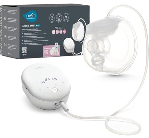 Nuvita Materno Smart Wear 1287W - Handfri, bärbar elektrisk bröstpump - 3-stegsteknik, anpassningsbar, bärbar, tillgänglig för att konvertera den till dubbla bröstpumpar