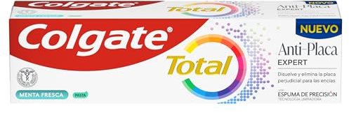 COLGATE - Total Anti-Placa Expert Menta Fresca 75ml, Pasta de Dientes que Elimina la Placa que Daña tus Encías y Neutraliza su Efecto Perjudicial