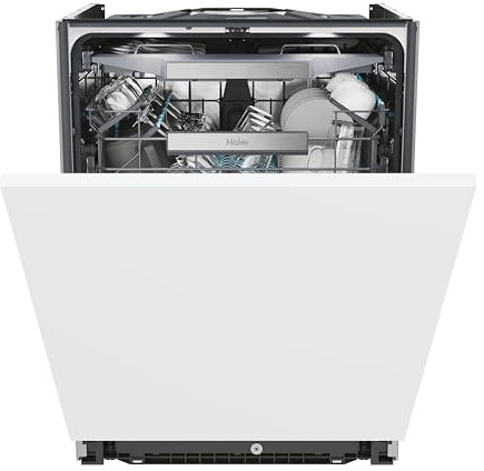 Haier I-Pro Shine Series 6 XS 4A4M3PB - Lavavajillas Integrable 60CM, Inverter, 14 Cubiertos, 3a Bandeja, 10 Ciclos, Wi-Fi, App hOn, Tratamiento Antibacterias ABT, Powerwash, Apertura Automática, 44DB