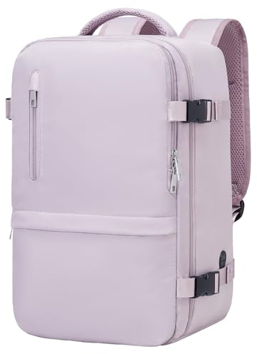Xkdoai Zaino 40x30x20 per Ryanair Zaino da Viaggio Bagaglio a Mano 40x30x20 Ryanair con Borsa Antifurto e Tasca per Bottiglie per Viaggi Brevi Chiaro Viola