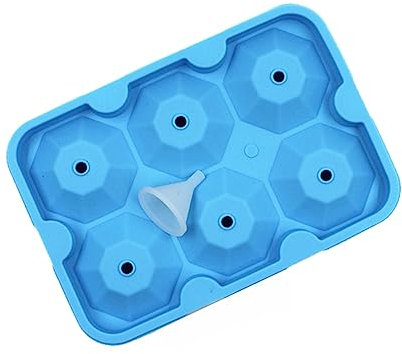 Garneck Silikon Eiswürfelform Mit Fächern Diamantförmige Eiswürfelmacher Lebensmittelechtes Material Trichter Himmelblau Platzsparend Leicht Zu Reinigen