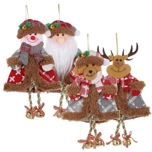 FUNOMOCYA 4stücke Hänge-Ornament Für Weihnachtsbaum Weihnachtsschmuck Weihnachtsdekorationsanhänger Partyzubehör Für Weihnachtsparty Weihnachtsbaumdeko Weihnachtszubehör Für Fenster