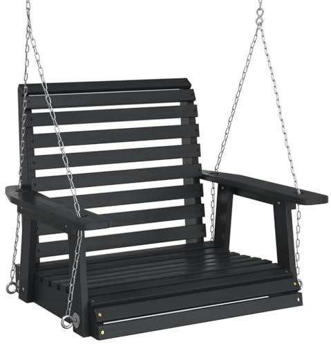 vidaXL Dondolo da Giardino Catene in Metallo Nero in Legno di Abete