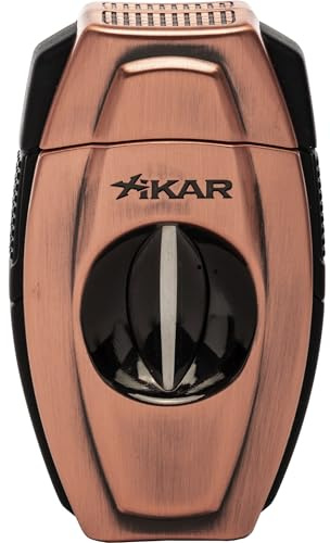 XIKAR Flip Dual - Cortador de cigarros versátil de calibre 64 de corte en V y corte recto, cuchillas de acero inoxidable de alta calidad, liberación con resorte, reposapiés integrado, cortador de