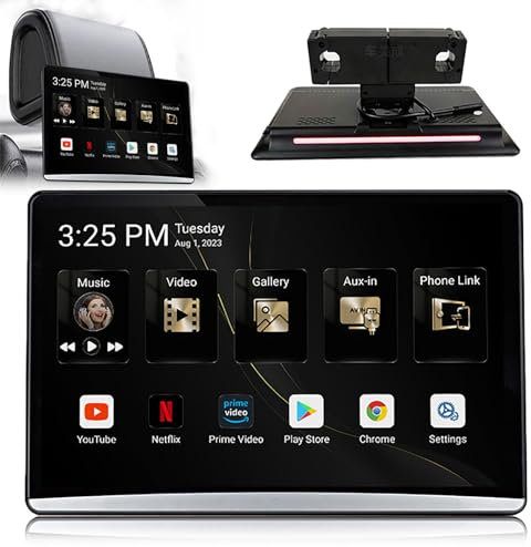 Lecteur D'appui-tête Avec Fonction De Projection D'écran Sans Fil Pour Téléphone Portable, Écran De Voiture Avec Résolution 1920X1080, 13.3 Pouces + Écran IPS HD + Prise En Charge Internet ,1PCS