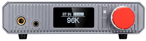 Docooler Kopfhörerverstärker, kabelloser Audio-Decoder-Verstärker, USB/Koaxial/BT-Audio-Dekodierung/Analog-Audio, 4,4 mm/6,35 mm, Dual-Kopfhörerausgang, 1,3-Zoll-OLED-Bildschirm