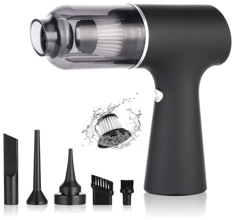 Dyaucwpo Aspirabriciole, 3 in 1 Aspirapolvere Auto Portatile, 4000pa Mini Aspirapolvere, Aspirabriciole Potente con Filtri HEPA, Handheld Vacuum Cleaner, Leggero Soffiatore di Polvere, per Auto Casa