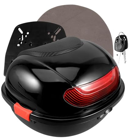 Cabilock Maletero Trasero De Moto Resistente La Intemperie Caja para Equipaje con Soporte para Respaldo Maletero De PP para Motocicleta Accesorio Seguro para Almacenamiento
