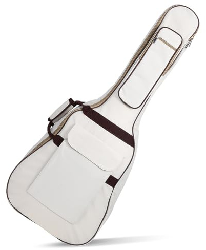 Hemobllo Borsa per Chitarra Oxford Beige Grande Capacità, Design Versatile e Protezione Eccellente per Chitarra Acustica e Classica