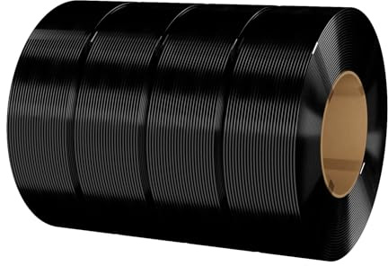 eSUN PLA Refill Filament 1.75mm, Schwarz, 4KG | Spulenloses 3D Druck Filament Maßgenauigkeit +/- 0.05mm, 1 kg pro Spule, 4 Spulen für 3D Drucker