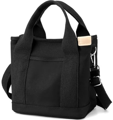 Canvas Tote Bag Shoulder/Hand Bags with Zipper, Multi-Pockets Handbag for Women, Satchel Hobo Bag for School Travel Work Daily Use