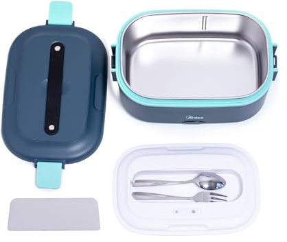 ARDES | ARLUNCH01 Scaldavivande Elettrico Portatile Contenitore Inox Riscalda Alimentari - Alimentazione Casa e AutoLunch Box Da Ufficio Pratica e Veloce con Posate Incluse Blu