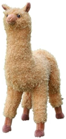 Xiyocadt Alpaka Kuscheltier, Groß Stehend Realistisch Alpaka PlüSchtier Lama Kissen SeitenschläFer, PlüSchtier Plushies Weiches Lammfellwolle Geschenk FüR Kinder MäDchen Jungen (Braun,38cm)