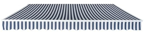 Gelenkarmmarkise 400 cm Blau/Weiß - Aluminiumrahmen mit Metallverstärkung & PU-beschichtetes Gewebe - Perfekter Sonnenschutz für Terrasse und Garten