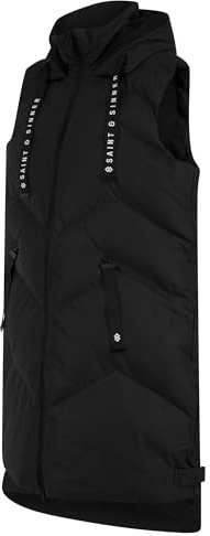 Saint & Sinner Women's Hooded Longline Quilted Padded Puffer Gilet
