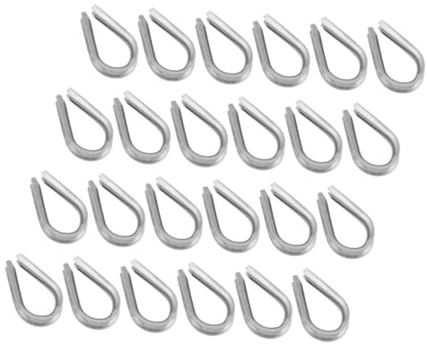 FIXOSHEE 30 Guardacabos de Acero Inoxidable 304 Anillos de Protección Triangulares M6 para Cable y Cuerda Dedal de Cuerda para Crimpado Juego de 30 Piezas Uso en Eslingas y Cableado