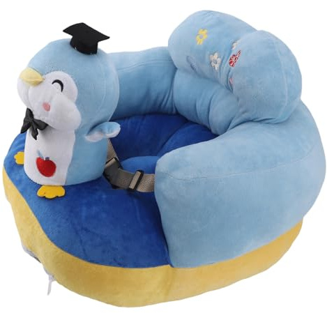 Naroote Silla de sofá para bebé, Base Antideslizante, Anticaídas e Inclinadas, Cojín de Apoyo para bebé de Amplia Aplicación para Acampar (pingüino Azul)