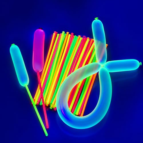 Neon Modelling Balloons, 100-Piece Long Balloons for Party Crafts