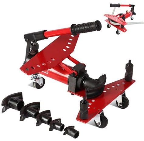 Kit piegatubi idraulico manuale, piegatubi a cricchetto 6T con 6 matrici per tubi di diametro 10-25 mm, curvatura max 90° per tubi in acciaio e acciaio inossidabile
