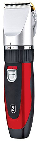 Surker Rouge Tondeuse Cheveux Professionnelle Tondeuse Barbe Rasoir Electrique Sans Fil Rechargeable avec 4 Peigne pour Enfants, Adultes, Personnes Agées,Rasoir électrique