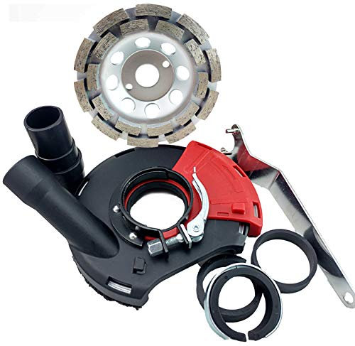 Werkmax Absaughaube für Winkelschleifer 125 mm plus Diamantschleiftopf silber 125 mm für Beton