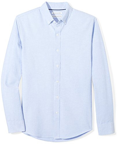 Amazon Essentials lim-fit långärmad solid Oxford tröja, herr, blå (blå), liten (tillverkarens storlek:)