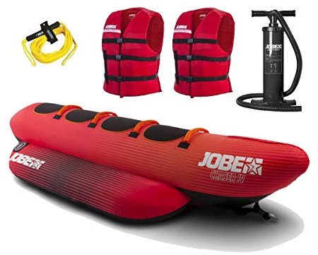 Jobe Chaser 4 Personen Funtube Banane RED mit Leine Pumpe und 2 Westen
