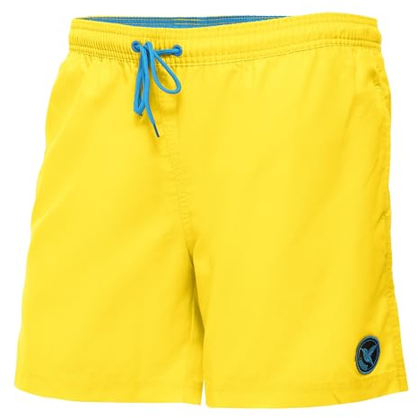 Ladeheid Costume Uomo Mare Classico Lunghezza con Taschino, Medium Drawstring, Fodera Rete, Costumi da Bagno, Boxer per la Spiaggia, la Piscina e Il Surf LA40-128 (Giallo, 3XL)
