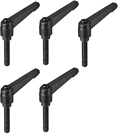 sourcing map 5 Stück Klemmhebel Griff M8 x 40mm Verstellbarer Maschinengriffe Klemmhebel Außengewinde Griff Maschinengriffe Verstellbarer Griff für Werkzeugmaschinen Schweißgeräte Druckgeräte