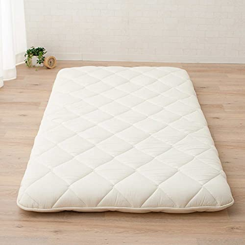 EMOOR Japanische Futon Matratze CLASSE 180 x 200 cm Weiß Hergestellt in Japan, Faltbar Schlaf Traditionelle Boden Bett Tatami Matte Pad Baumwolle Topper