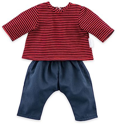 Corolle 9000110390 - Dockkläder Randig Tröja med Byxor - Randig Långärmad Tröja och Långbyxor från Corolle, Passar alla 30 cm Babydockor, Från 18 månader