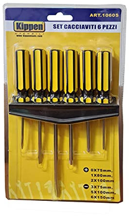 Kippen 1060S - Set Cacciaviti 6 Pezzi con Punte Assortite
